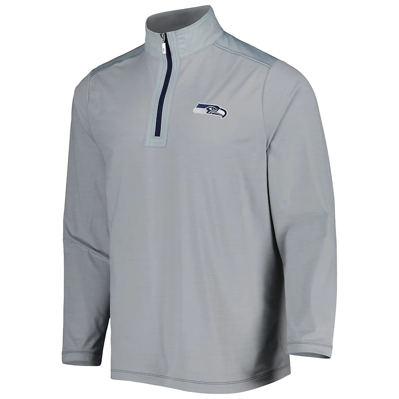 Veste à demi-fermeture éclair Tommy Bahama Seattle Seahawks On Deck IslandZone grise pour homme