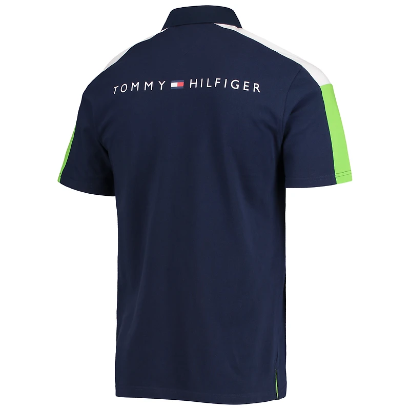 Men's Tommy Hilfiger College Navy/Neon Green Seattle Seahawks Logan Polo