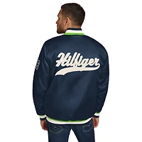 Veste en satin à boutons-pression Dante de Seattle Seahawks Tommy Hilfiger College Navy pour homme