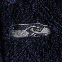 Newborn & Infant College Navy/Gray Seattle Seahawks Game Nap Teddy Fleece Bunting Full-Zip Sleeper