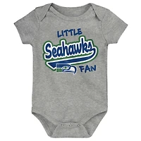 Newborn & Infant Heather Gray Seattle Seahawks Retro Little Baller Bodysuit