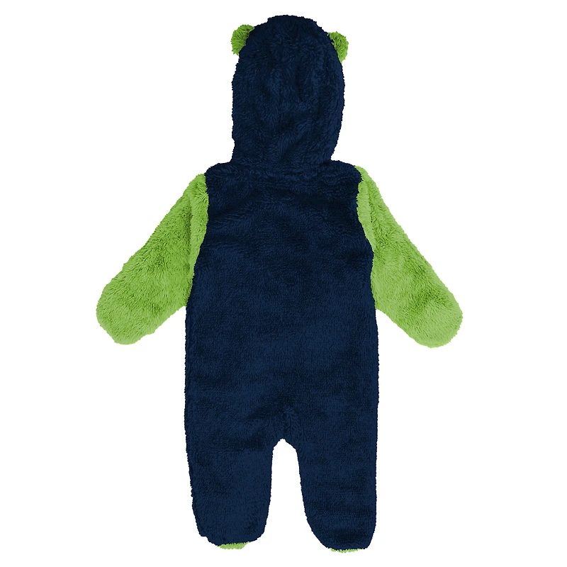 Newborn & Infant Outerstuff College Navy Seattle Seahawks Stay Napping Fleece Bunting Full-Zip Sleeper