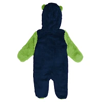 Newborn & Infant Outerstuff College Navy Seattle Seahawks Stay Napping Fleece Bunting Full-Zip Sleeper