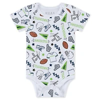 Newborn & Infant WEAR by Erin Andrews Seattle Seahawks Three-Piece Turn Me Around Bodysuits Pant Set