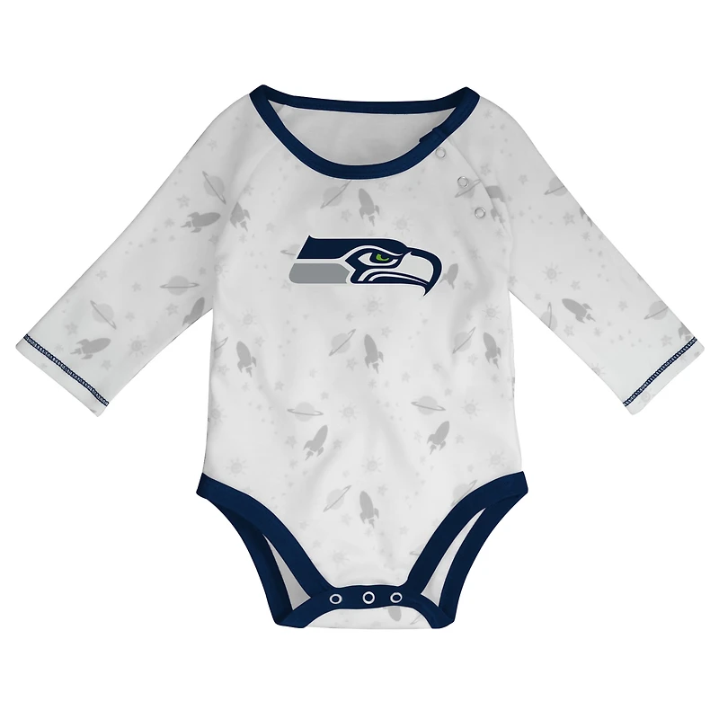 Ensemble pantalon et chapeau pour nouveau-né bébé blanc/Seahawks de Seattle Dream Team