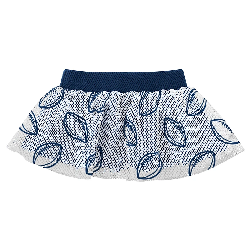 Newborn Heather Gray/Navy Seattle Seahawks All Dolled Up Three-Piece Bodysuit, Skirt & Booties Set