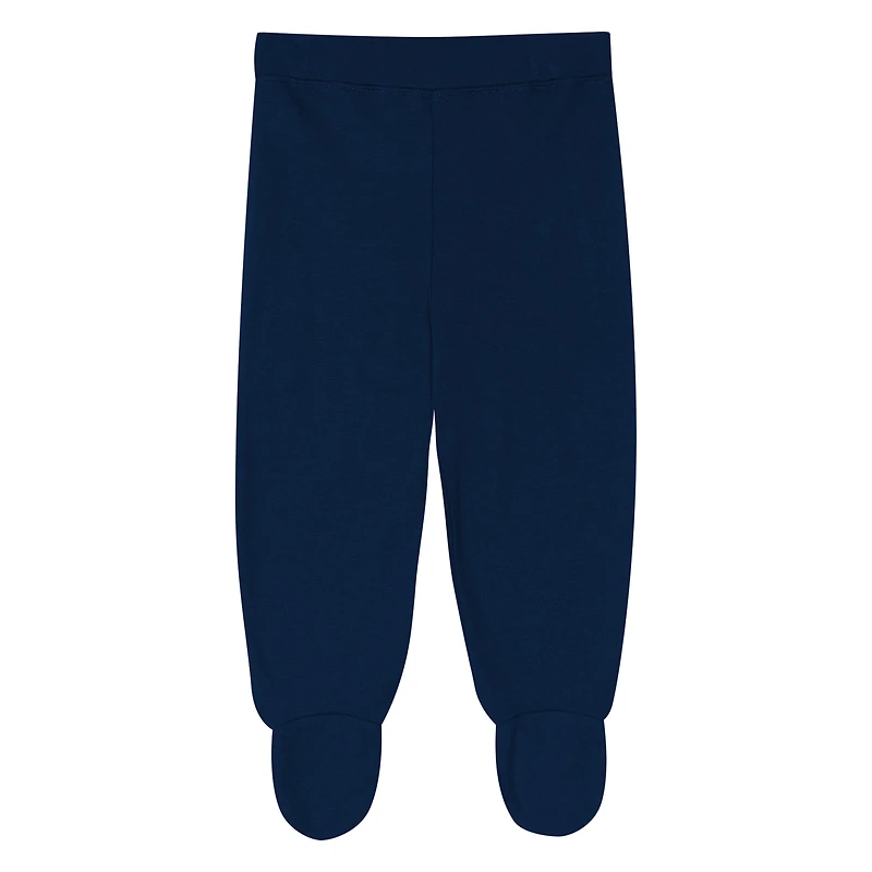 Newborn Outerstuff College Navy Seattle Seahawks Little Champ Three-Piece Long Sleeve Bodysuit, Pants and Cuffed Hat Set