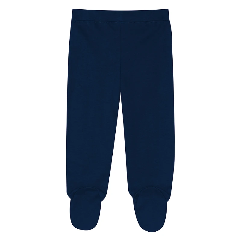 Newborn Outerstuff College Navy Seattle Seahawks Little Champ Three-Piece Long Sleeve Bodysuit, Pants and Cuffed Hat Set