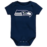 Newborn Outerstuff Seattle Seahawks Little Tike 3-Piece Bodysuit Set