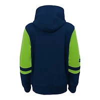 Preschool College Navy Seattle Seahawks Stadium Colorblock Full-Zip Hoodie