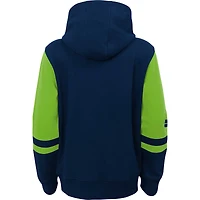 Preschool Navy Seattle Seahawks Stadium Color Block Full-Zip Hoodie