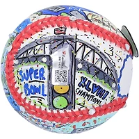 Baseball autographié par Russell Wilson des Seattle Seahawks - Illustration de Charles Fazzino - B679435