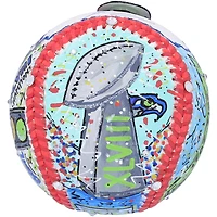 Baseball autographié par Russell Wilson des Seattle Seahawks - Illustration de Charles Fazzino - B679435