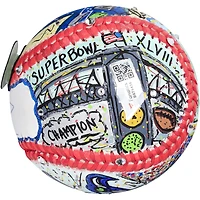 Baseball autographié par Russell Wilson des Seattle Seahawks - Peint à la main par l'artiste Charles Fazzino