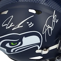 Casque Riddell Speed authentique dédicacé par Sam Darnold et Jaxon Smith-Njigba des Seattle Seahawks