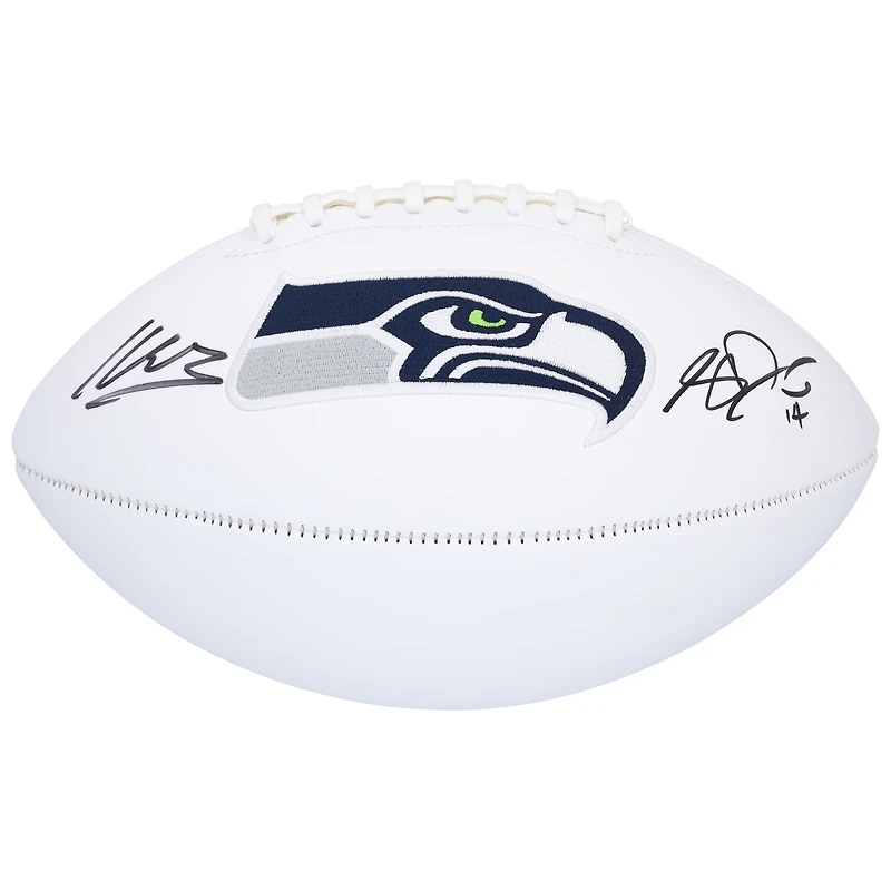 Sam Darnold & Kenneth Walker III Seattle Seahawks Autographed Franklin White Panel Football
