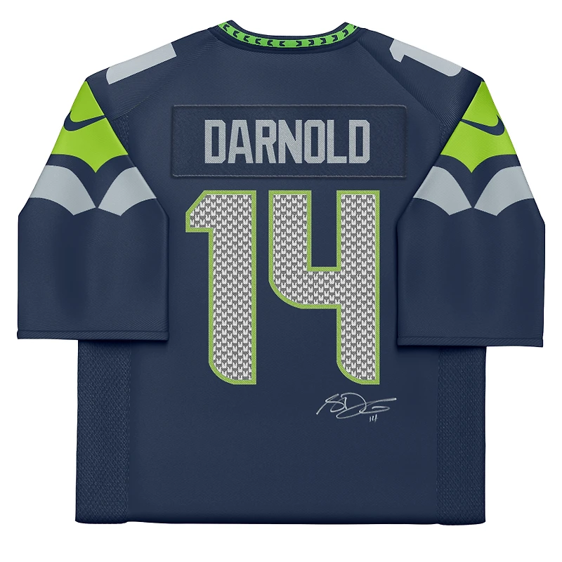 Maillot Nike bleu marine dédicacé par Sam Darnold des Seattle Seahawks