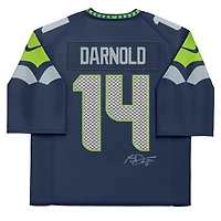 Maillot Nike bleu marine dédicacé par Sam Darnold des Seattle Seahawks