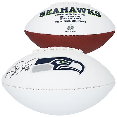 Ballon de football Jardin White Panel autographié par Sam Darnold des Seattle Seahawks