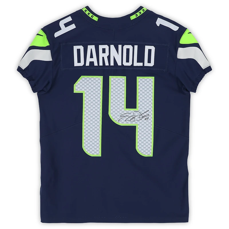 Maillot Nike Elite bleu marine dédicacé par Sam Darnold des Seattle Seahawks