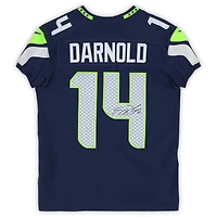 Maillot Nike Elite bleu marine dédicacé par Sam Darnold des Seattle Seahawks