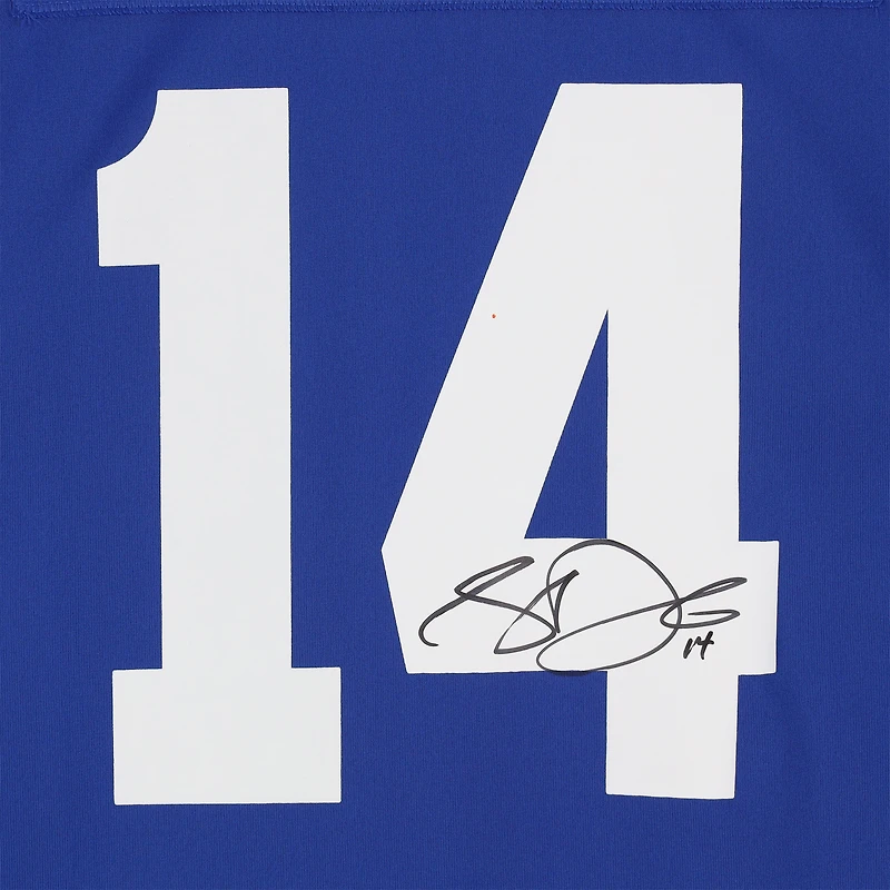 Maillot de match Nike rétro royal autographié par Sam Darnold des Seahawks de Seattle
