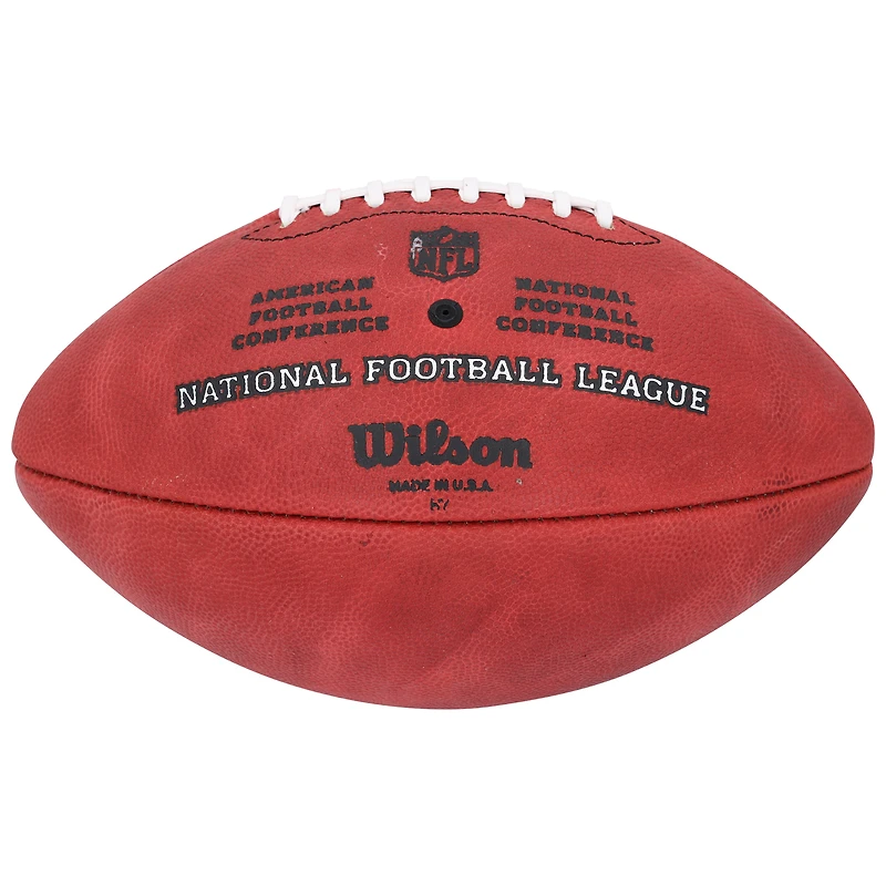 Ballon de football américain Wilson Duke en couleur, autographié par Sam Darnold des Seahawks de Seattle, avec l'inscription « Nous sommes 12 ».