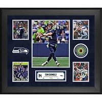 Sam Darnold Seattle Seahawks Framed 20" x 24" 5-Photo Collage with a Piece of Game-Used Football - Limited Edition of 500