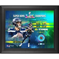 Sam Darnold, Seattle Seahawks, champions du Super Bowl LX : collage encadré 13" x 16" avec un morceau de ballon utilisé lors d'un match - Édition limitée à 500 exemplaires