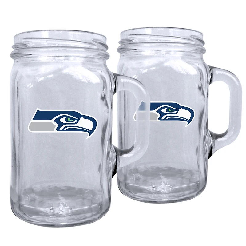 Paquet de 2 Seahawks de Seattle 16 oz. Ensemble de tasses maçon