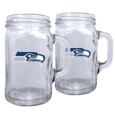 Paquet de 2 Seahawks de Seattle 16 oz. Ensemble de tasses maçon