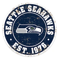 Enseigne murale à logo en détresse Seattle Seahawks de 22 po