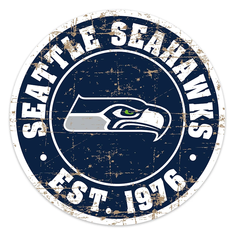 Enseigne murale à logo en détresse Seattle Seahawks de 22 po
