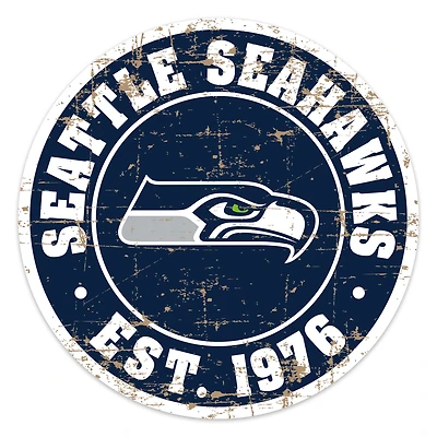 Enseigne murale à logo en détresse Seattle Seahawks de 22 po