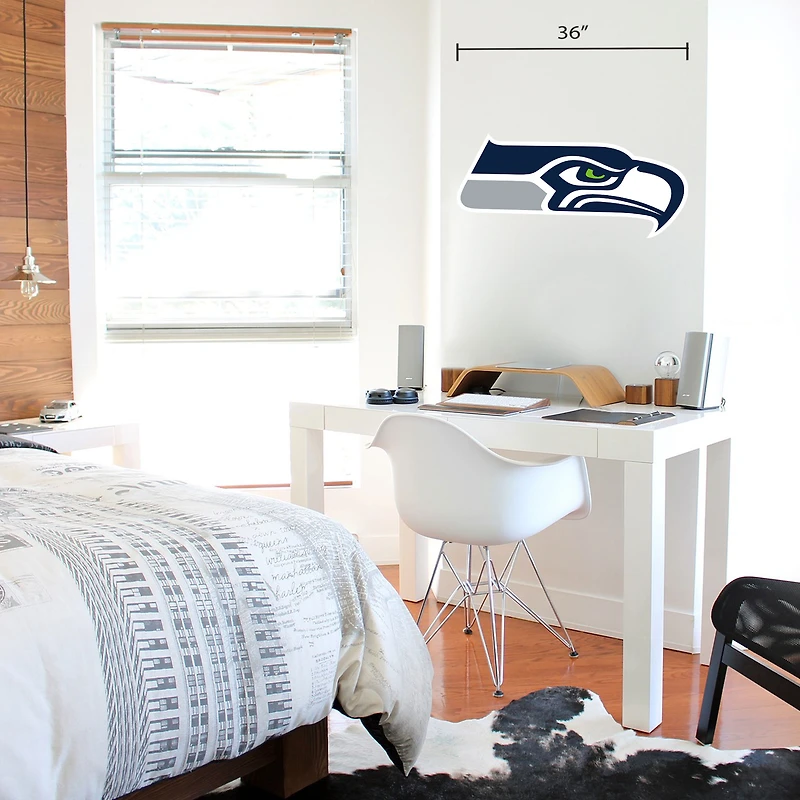 Autocollant mural repositionnable avec logo de l'équipe des Seattle Seahawks 36'' x 36''