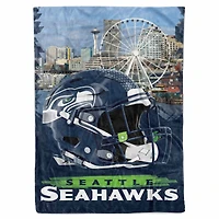 Couverture Seattle Seahawks 66 po x 90 po à motif de ville