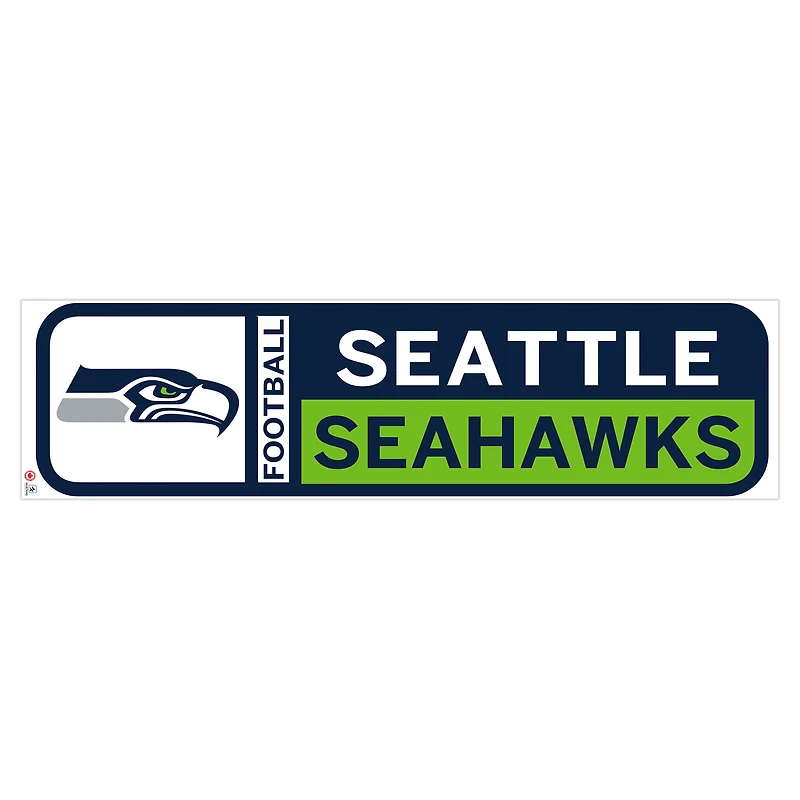 Seattle Seahawks 90'' x 23'' Logo de l'équipe mur repositionnable - décalcomanie