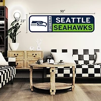 Seattle Seahawks 90'' x 23'' Logo de l'équipe mur repositionnable - décalcomanie