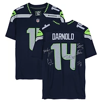 Maillot universitaire Nike bleu marine des Seattle Seahawks, champions du Super Bowl LX, autographié par au moins 7 joueurs - Édition limitée à 50 exemplaires