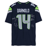Maillot universitaire Nike bleu marine des Seattle Seahawks, champions du Super Bowl LX, autographié par au moins 7 joueurs - Édition limitée à 50 exemplaires