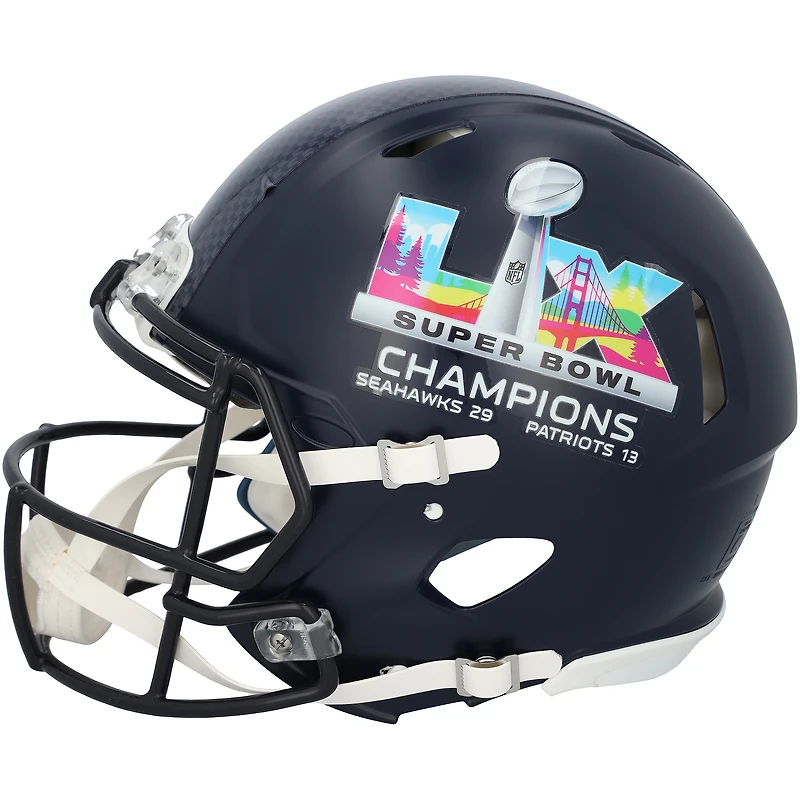 Casque Riddell Speed Authentic des Seattle Seahawks, champions du Super Bowl LX, autographié par au moins 7 joueurs - Édition limitée à 250 exemplaires