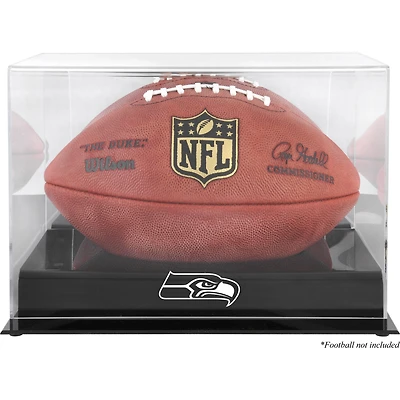 Seattle Seahawks Black Base Football Logo Display Case with Mirror Back