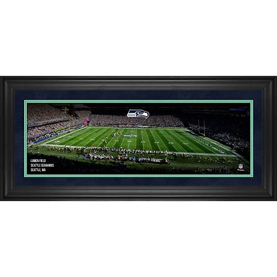 Photographie panoramique encadrée des Seahawks de Seattle (10" x 30"), Lumen Field