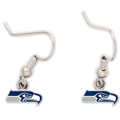 Boucles d'oreilles en fil de fer avec le logo des Seahawks de Seattle