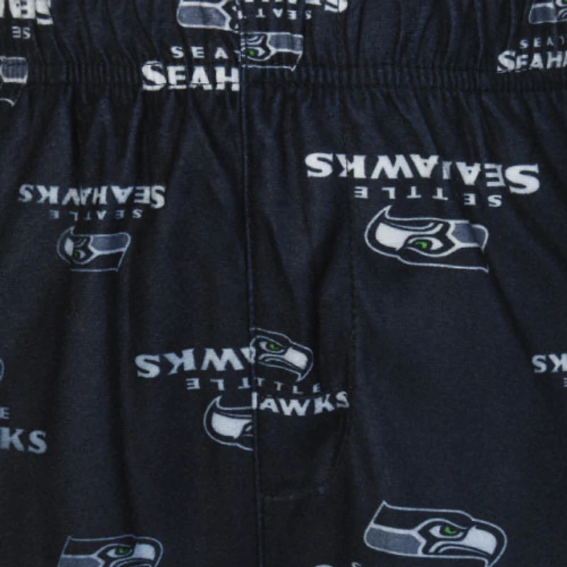 Pantalon de Pyjama en Flanelle avec Logo Allover Seattle Seahawks Preschool - Bleu Marine