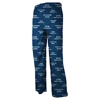 Pantalon de pyjama en flanelle bleu marine Seattle Seahawks pour enfants d'âge préscolaire, avec logo intégral.