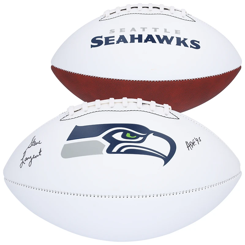 Steve Largent Seattle Seahawks Autographed White Panel Football with "HOF 95" Inscription