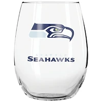 Verre à vin sans pied Seattle Seahawks de 15 oz avec bouchon pour bouteille de vin de The Memory Company