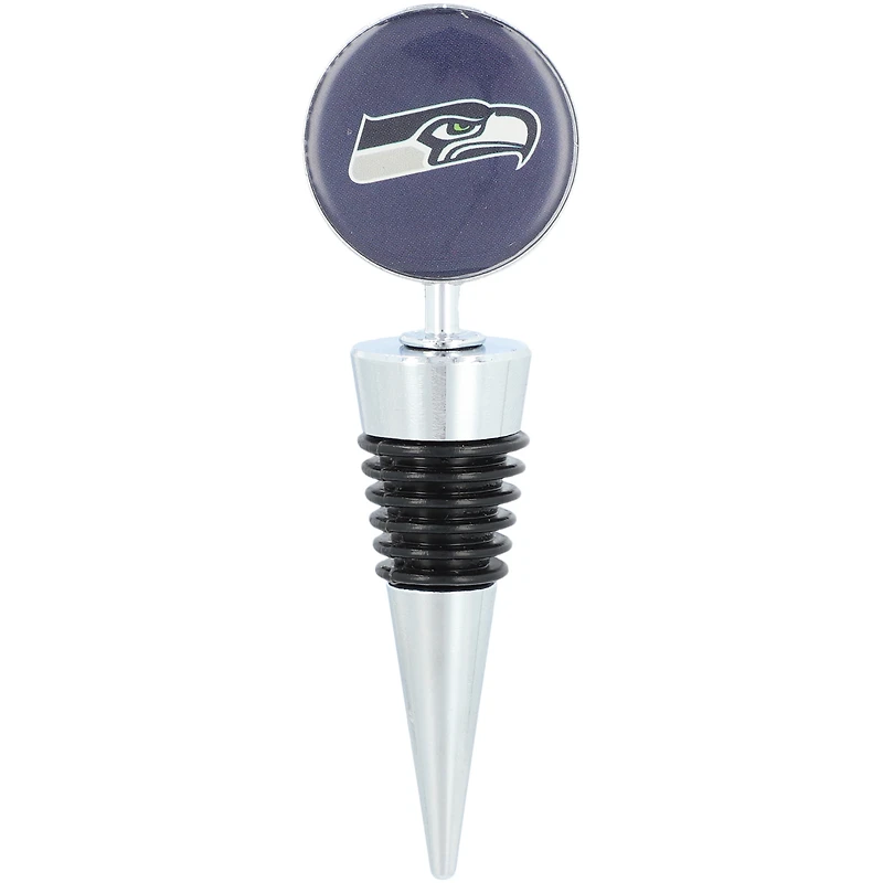 Verre à vin sans pied Seattle Seahawks de 15 oz avec bouchon pour bouteille de vin de The Memory Company