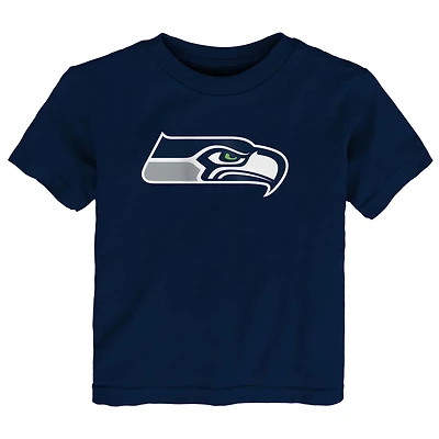 T-shirt pour tout-petit avec logo principal des Seattle Seahawks, style universitaire, bleu marine